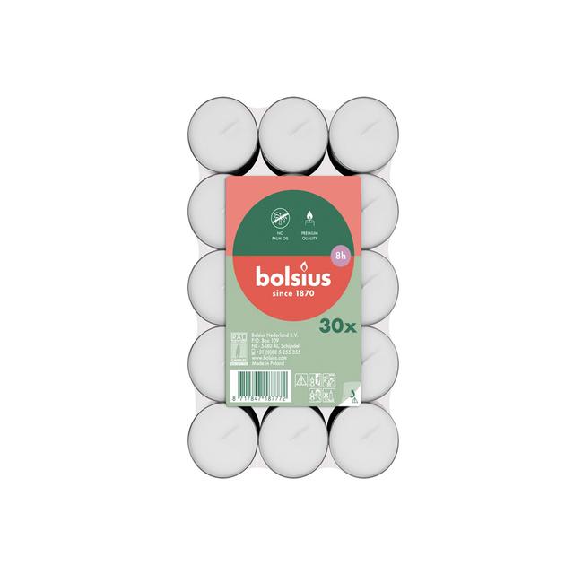 Bolsius Tealights 8 hour burn - White   30 per pack GOODS M&S   