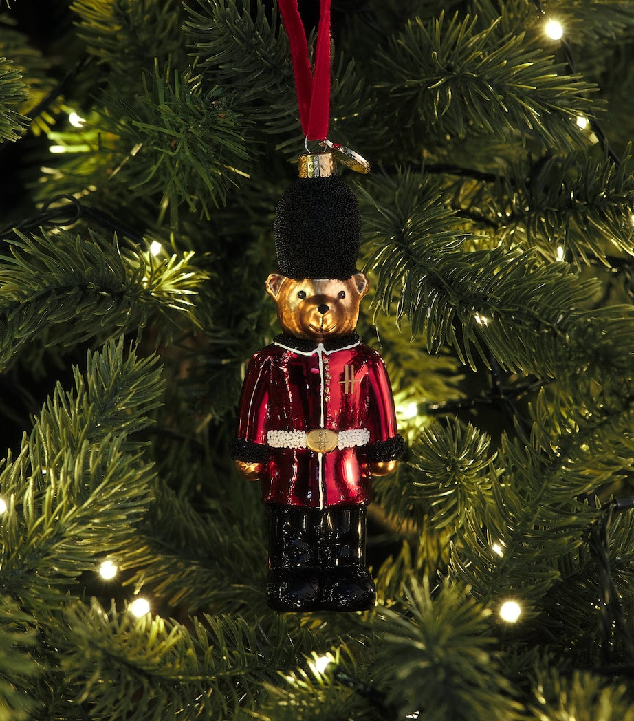 Harrods bear guard tree decoration 13cm, imported from the UK