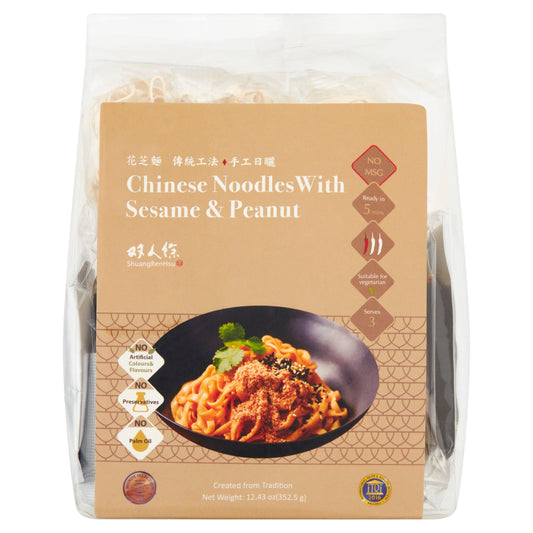 ShuangRenHsu Chinese Noodles with Sesame & Peanut 352.5g Noodles Sainsburys   