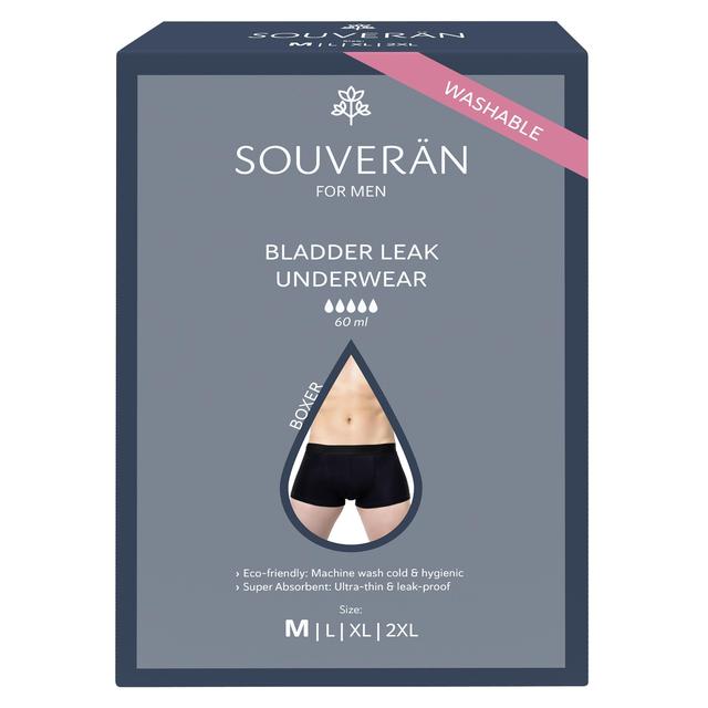 SOUVERAN  Bladder Leak Boxers for Men Black