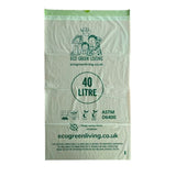 Eco Green Living Certified Compostable 40L Heavy Duty Drawstring Bin Bags   25 per pack GOODS M&S   