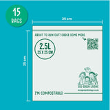 Eco Green Living Certified Compostable Large 2.5L Resealable Ziplock Bags   15 per pack GOODS M&S   