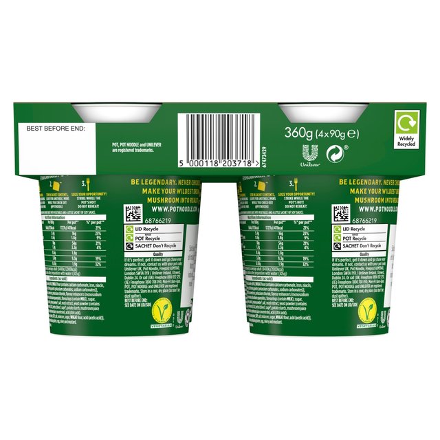 Pot Noodle 4 Pack Chicken & Mushroom   360g GOODS M&S   