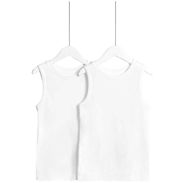 M&S Thermal Vest 2-12 Years White 2 Pack GOODS M&S   