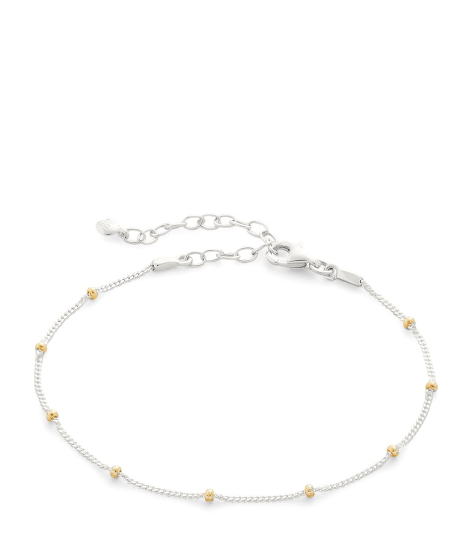 Monica Vinader mixed metal beaded chain bracelet (British brand)