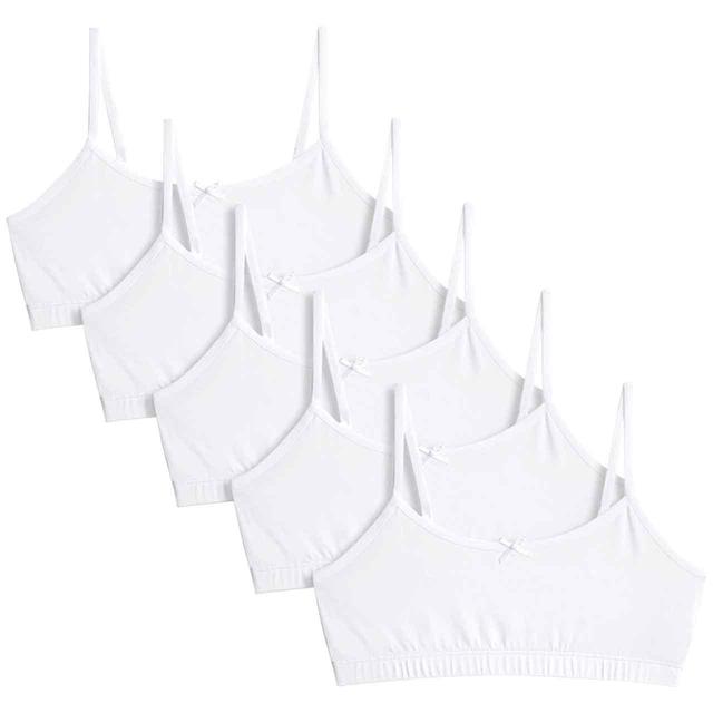 M&S Collection Cotton Rich Crop Tops 9-16 Years 5 Pack White GOODS M&S   