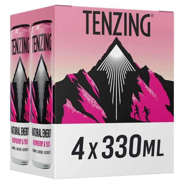 TENZING Natural Energy Raspberry & Yuzu Pack   4 x 330ml GOODS M&S   