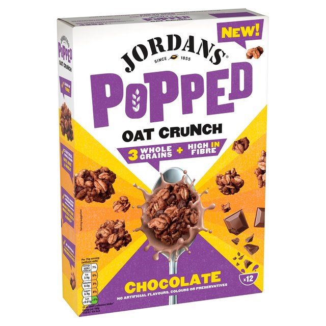 Jordans Popped Oat Crunch Chocolate Breakfast Cereal   425g