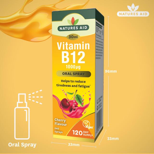 Natures Aid Vitamin B12 1000iu Oral Spray (Cherry Flavour)   30ml GOODS M&S   