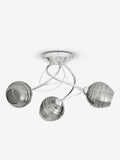 Rauchgraue, flache Deckenleuchte mit handgetropftem Glas und Chrom-Finish, UK-Version