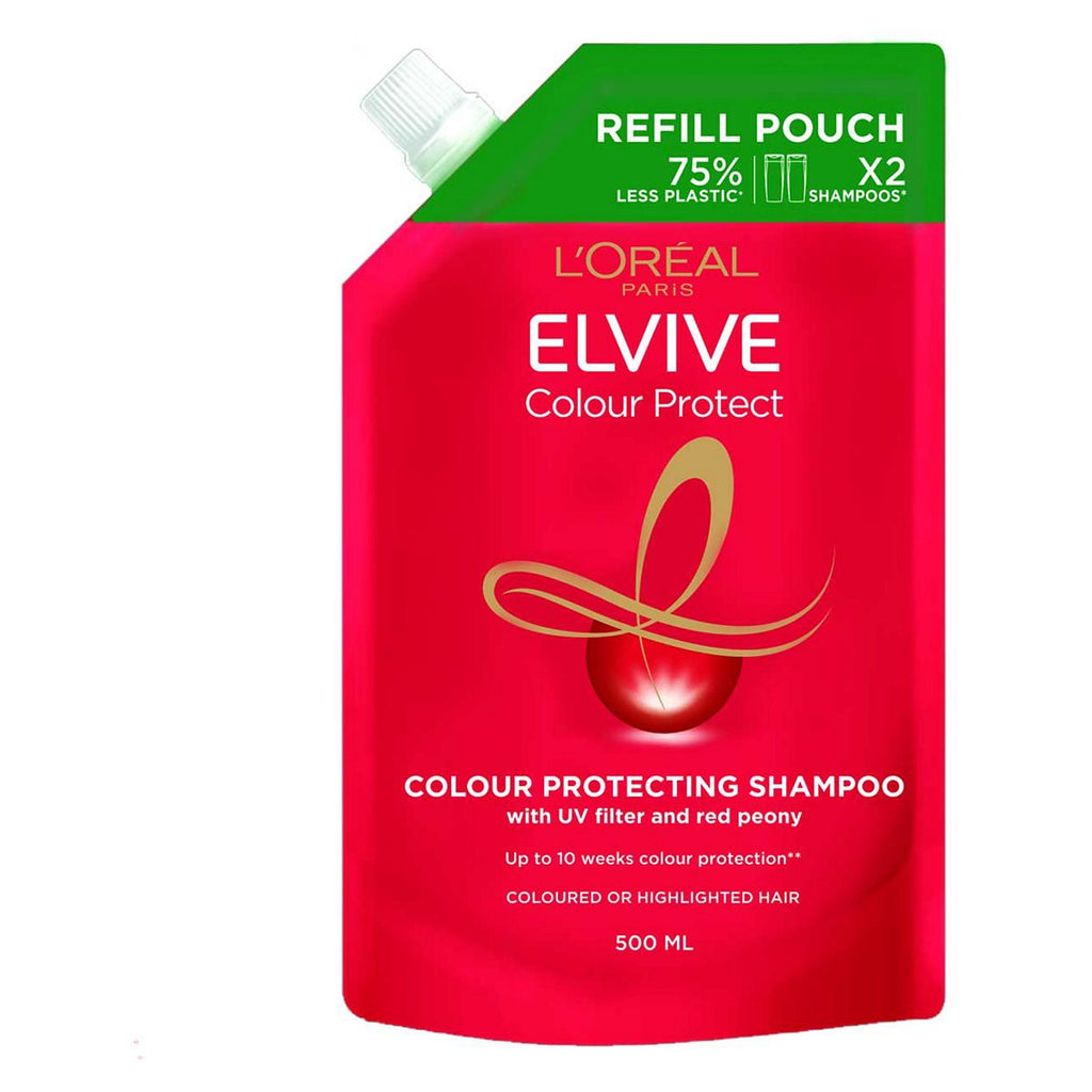 L'Oreal Paris Elvive Colour Protect Shampoo Refill Pouch for Coloured or Highlighted Hair 500ml