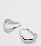 Monica Vinader small sterling silver swirl hoop earrings, UK version