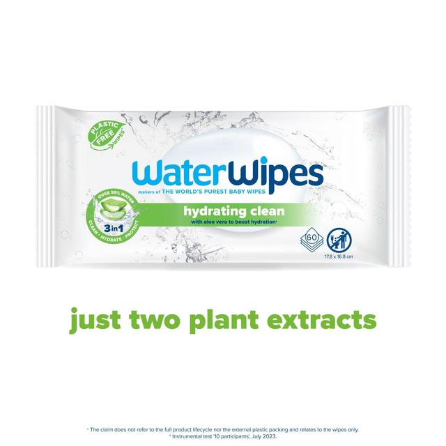 WaterWipes Hydrating Clean Baby Wipes 60 wipes   60 per pack GOODS M&S   