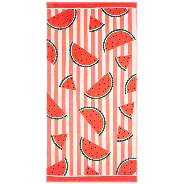 M&S Collection Pure Cotton Watermelon Beach Towel Red