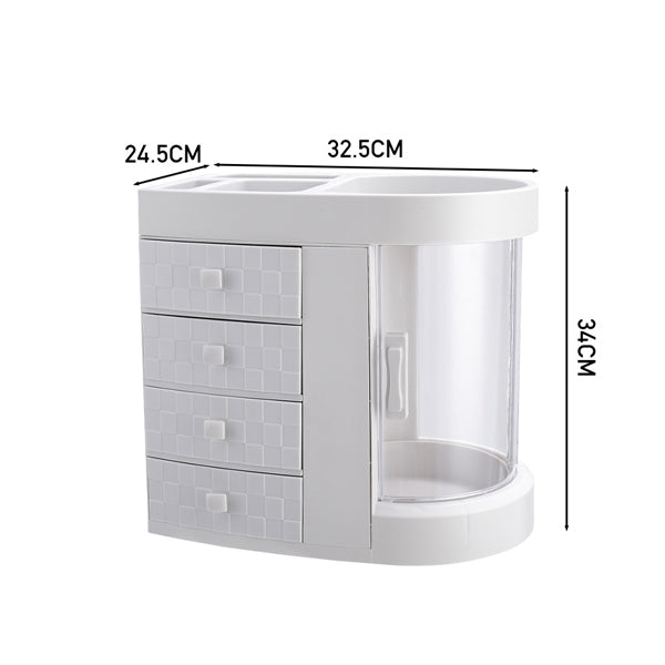 Livingandhome acrylic makeup organizer 4 drawers white, UK version