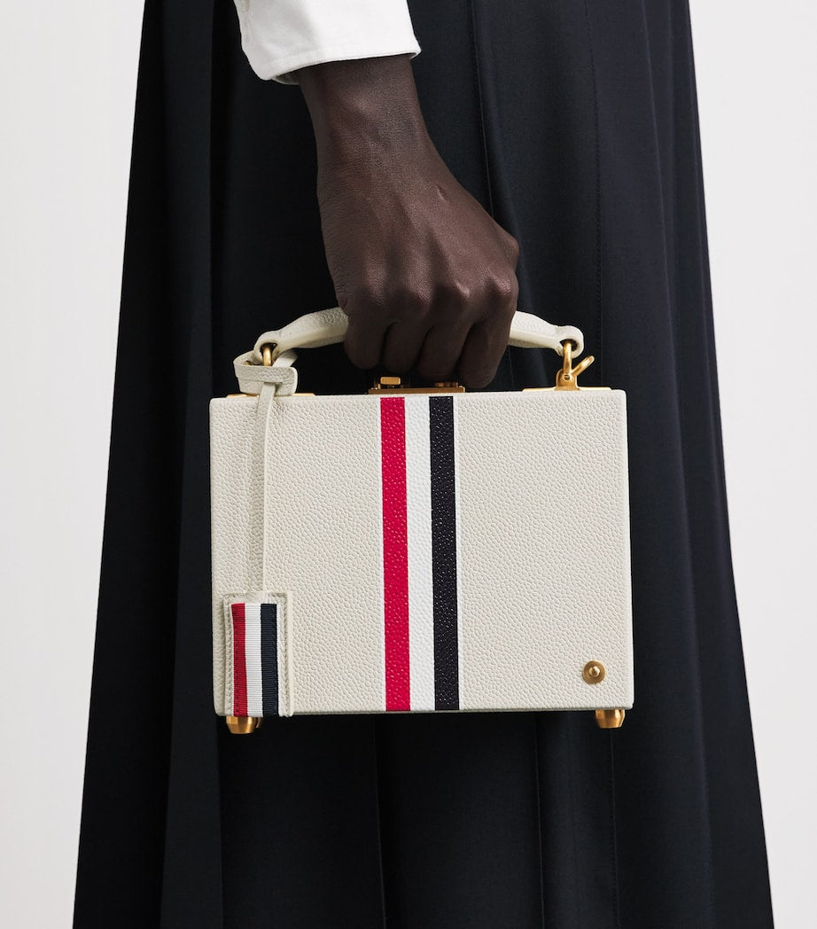 Thom Browne grained leather attaché top-handle bag (British brand)