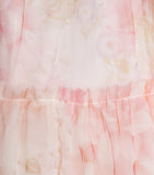 Petite Amalie girls' tulle floral dress with puffy sleeves for ages 4-16 years, imported from the UK