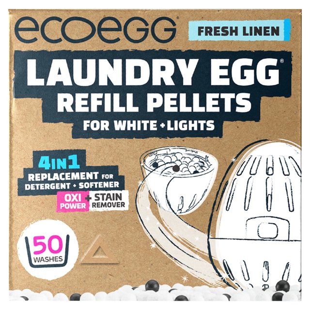 Ecoegg Laundry Egg Refills for Whites Non Bio 50 Wash Fresh Linen GOODS M&S   