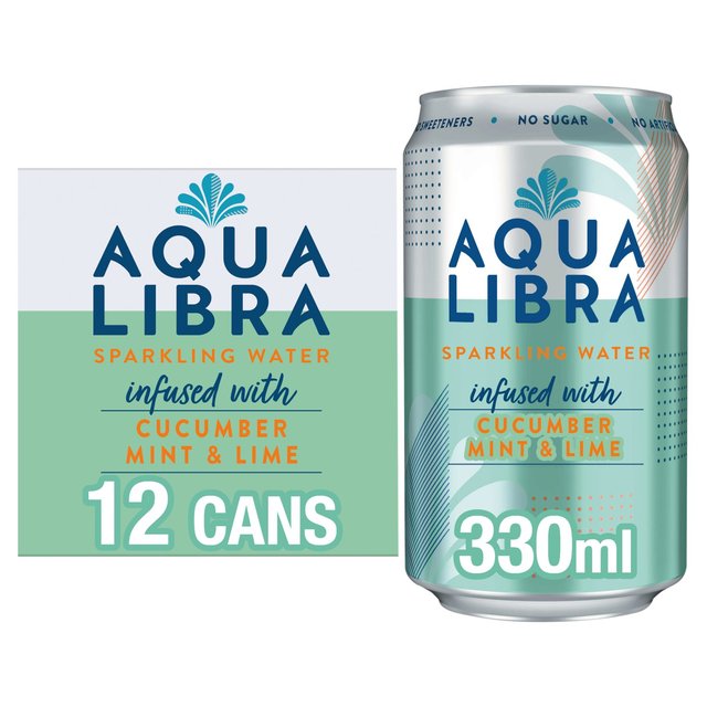 Aqua Libra Cucumber Mint & Lime Infused Sparkling Water   12 x 330ml