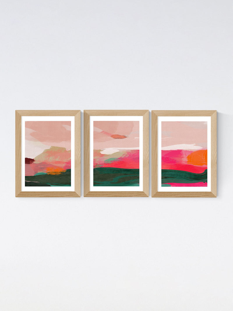 East End Prints pink green abstract art - British product