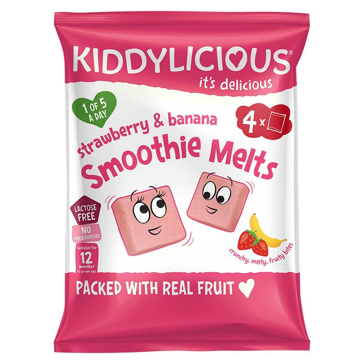 Kiddylicious Strawberry & Banana Smoothie Melts Multipack 4x6g Baby Accessories & Cleaning Boots   