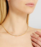 Sophie Bille Brahe yellow gold diamond tennis necklace, UK version