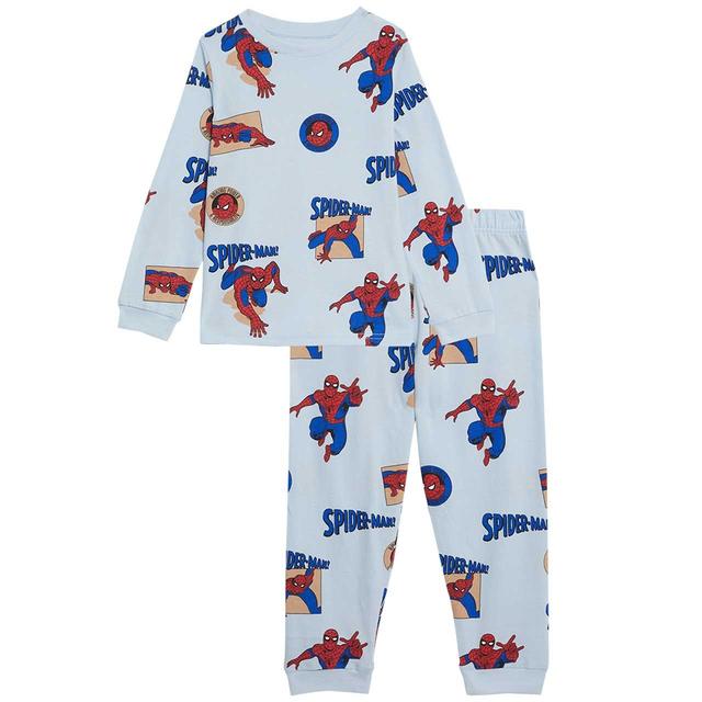 M&S Spiderman Pyjamas 2-7 Years Light Blue GOODS M&S   