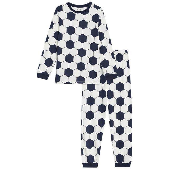 M&S Football Pyjamas 7-12 Years Navy GOODS M&S   