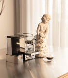 Sjöstrand stainless steel coffee capsule case in polished chrome, 7.5cm x 16cm x 7cm (British brand)