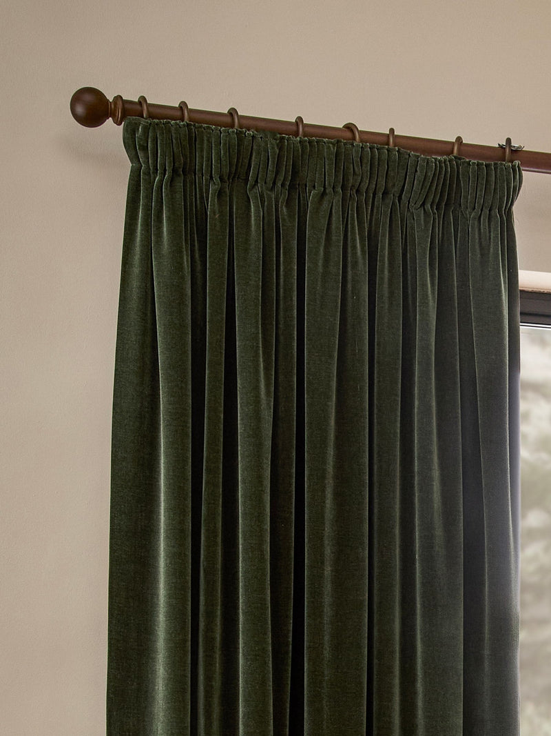Yard Lichen Heavy Chenille Lined Pencil Pleat Curtains