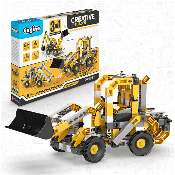 Engino Creative Builder wheeled loader building set, UK version
