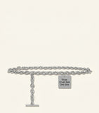 McQueen T-Bar chain belt silver-tone, imported from the UK