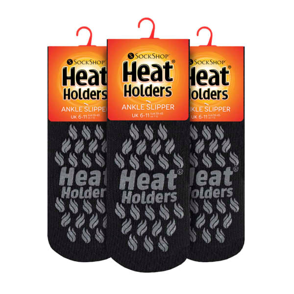 Heat Holders men's low cut thermal slipper socks 3 pairs (British brand)