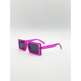 SVNX square frame sunglasses hot pink black lens - British product