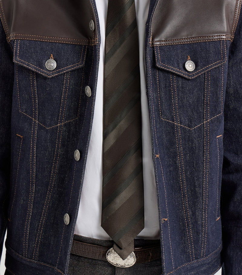 Brunello Cucinelli Seidenkrawatte mit geometrischem Muster 7,5 cm - Britisches Produkt