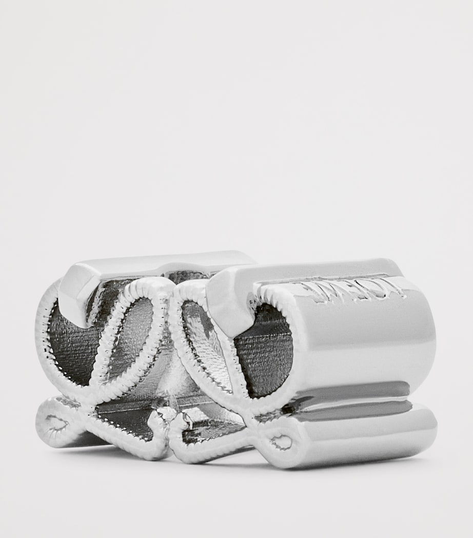 LOEWE Double L Dice Charm silver-tone metal, imported from the UK