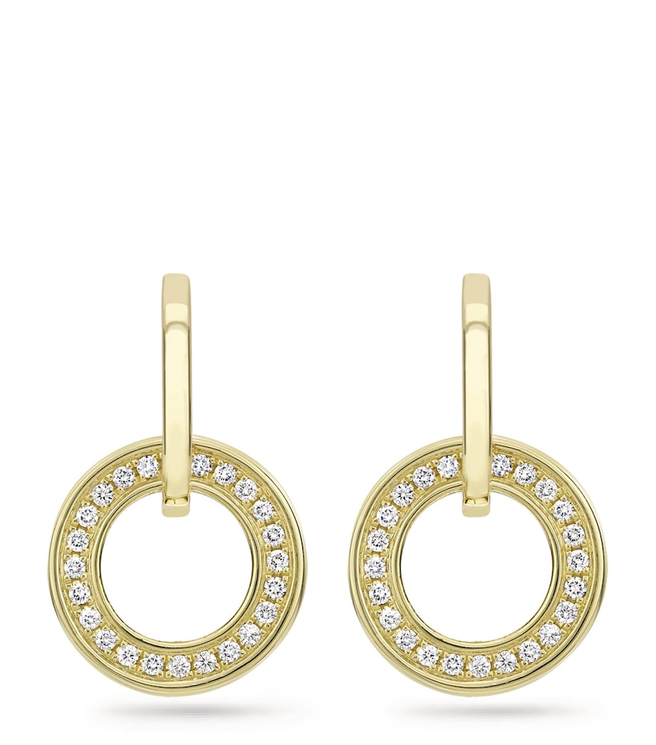 Boodles yellow gold and diamond classic roulette earrings 22mm - British product
