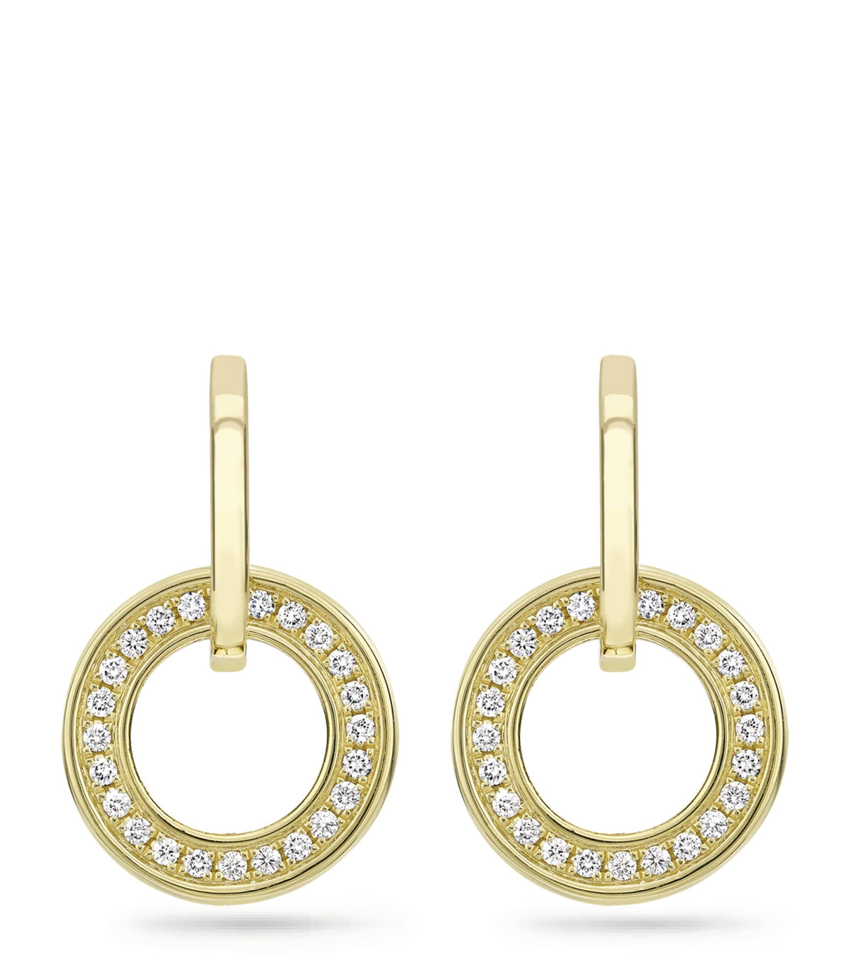 Boodles yellow gold and diamond classic roulette earrings 22mm - British product