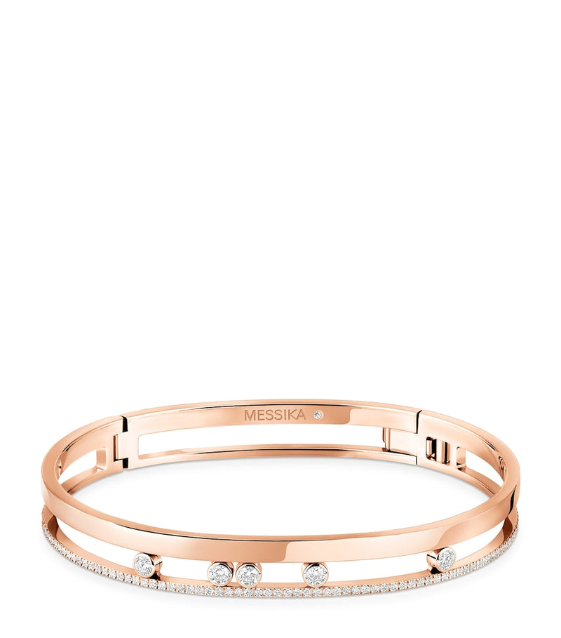 Messika Move Romane pink gold diamond bangle 0.69ct, imported from the UK