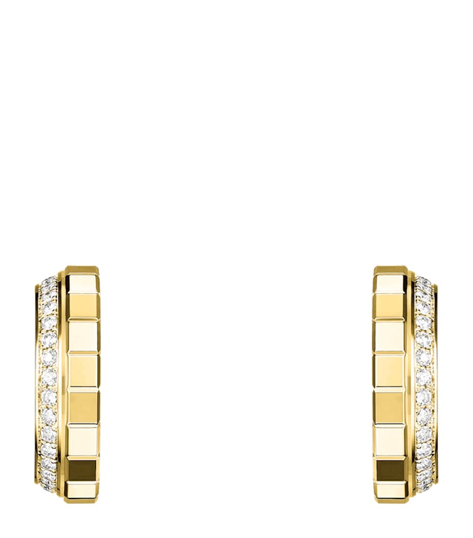 Chopard yellow gold diamond Ice Cube hoop earrings, imported from the UK