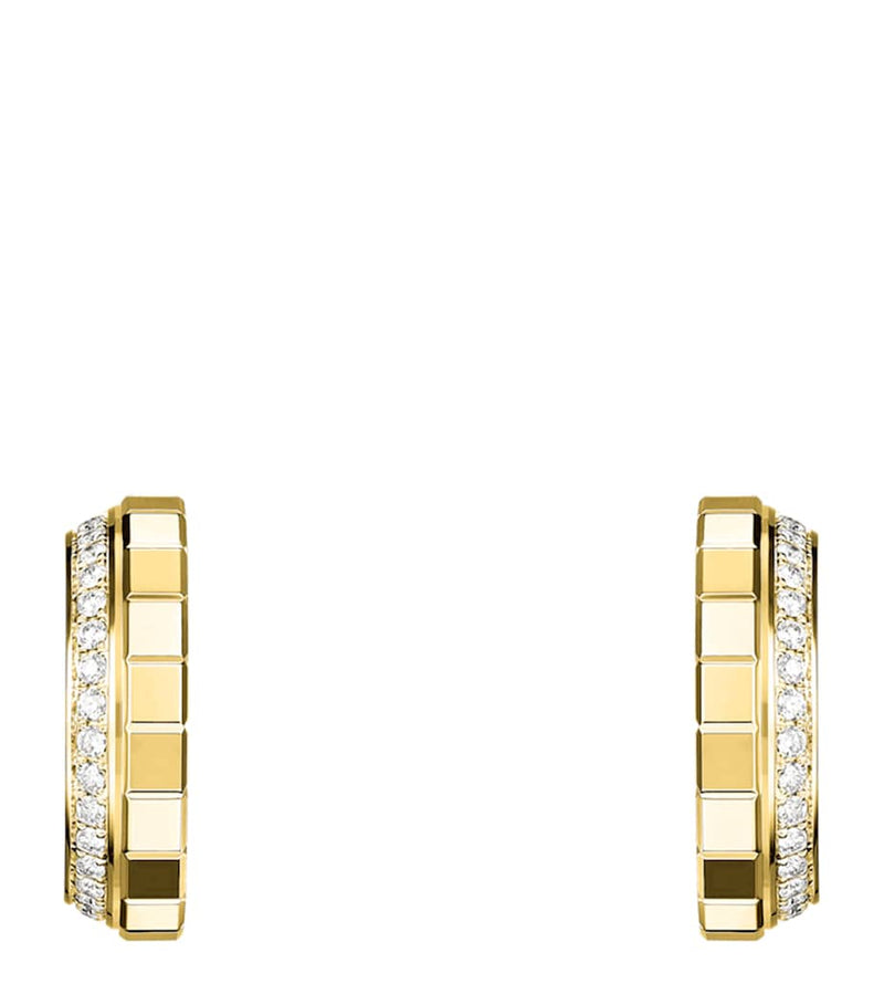 Chopard yellow gold diamond Ice Cube hoop earrings, imported from the UK