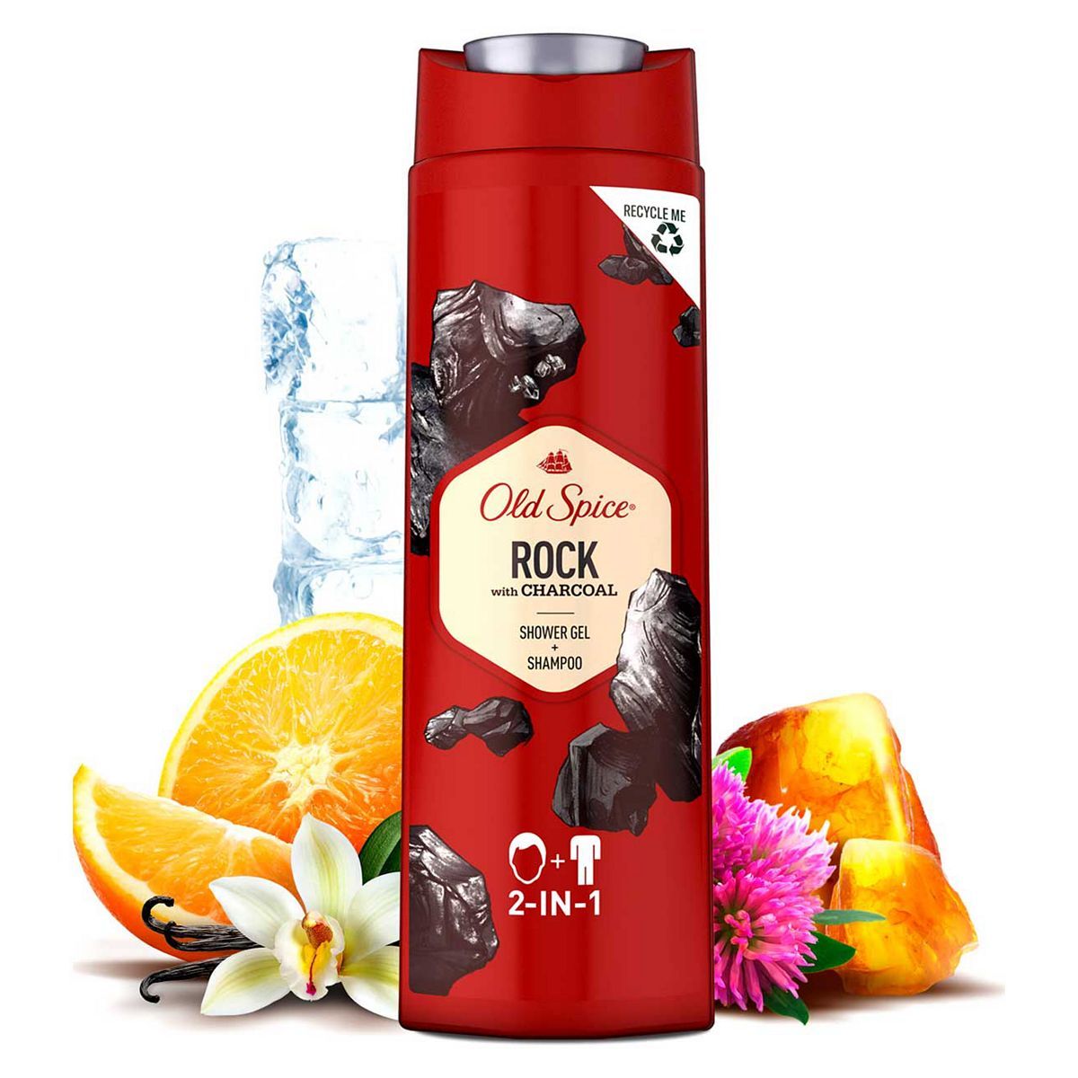 Old Spice Rock + Charcoal Shampoo & Shower Gel 400ml Men's Toiletries Boots   