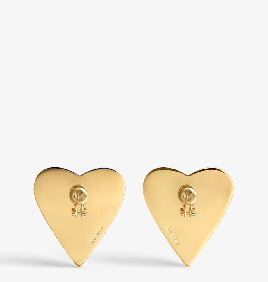 Alaïa Le Coeur Bombe earrings 4.5cm heart shape, imported from the UK