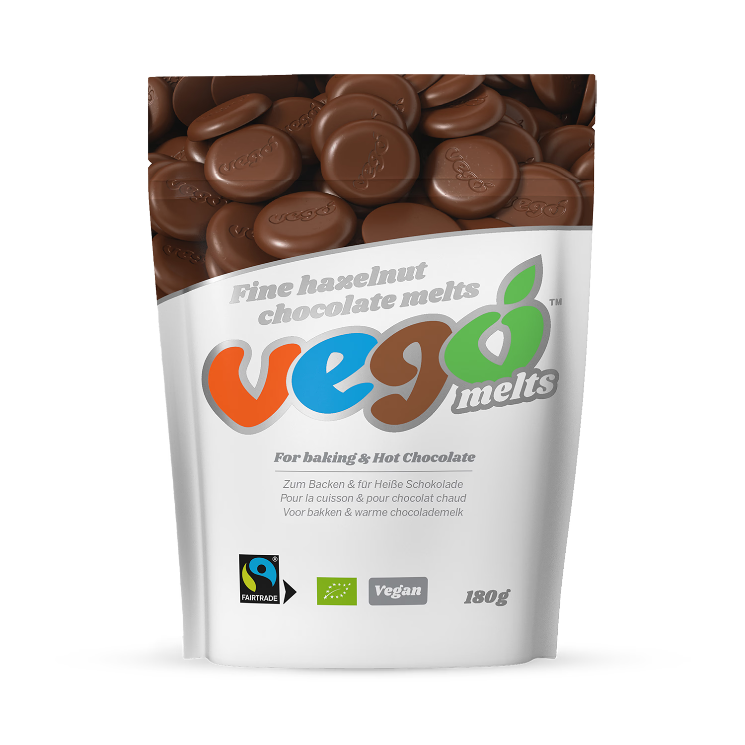 Vego hazelnut gianduja hot chocolate melts 180g (British brand)