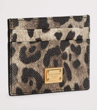 Dolce&Gabbana leopard print calfskin card holder, imported from the UK
