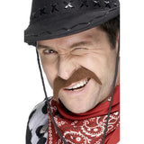 Smiffys cowboy tash brown self-adhesive (British brand)