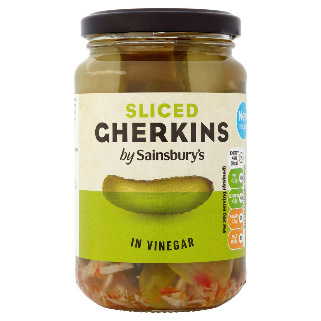 Sainsbury's Sliced Gherkins in Vinegar 340g (180g*)