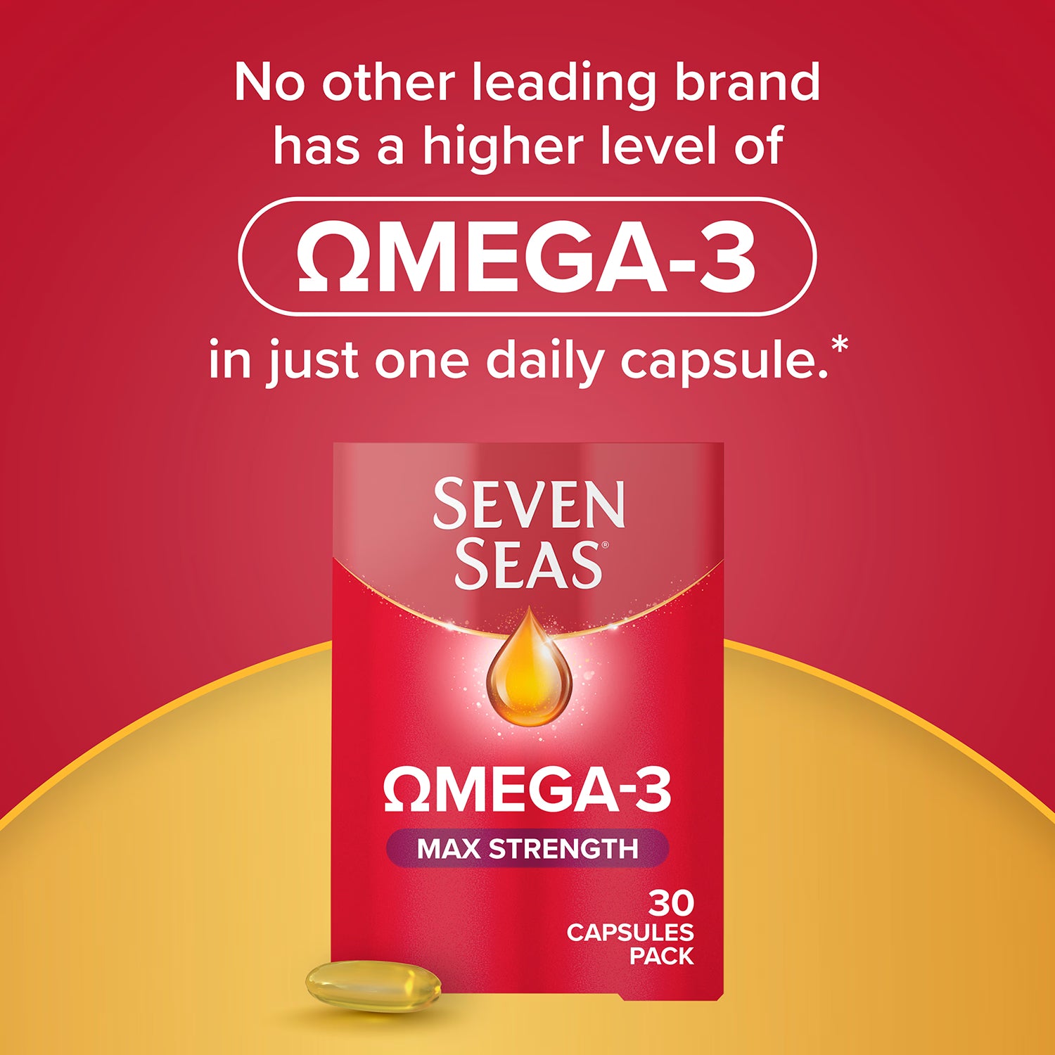 Seven Seas Omega-3 max strength 30 capsules, imported from the UK