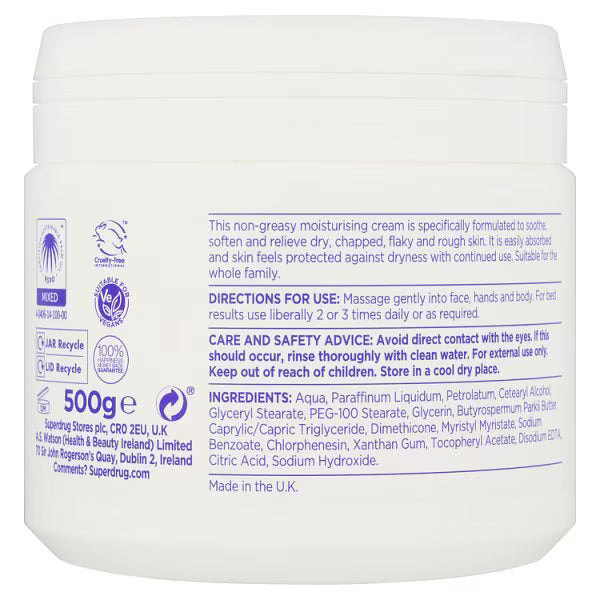 Superdrug Dry Skin Relief Cream 500ml (British brand)