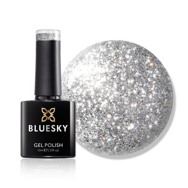 Bluesky Dazzling Platinum Gel Silver Rally nail polish - British product
